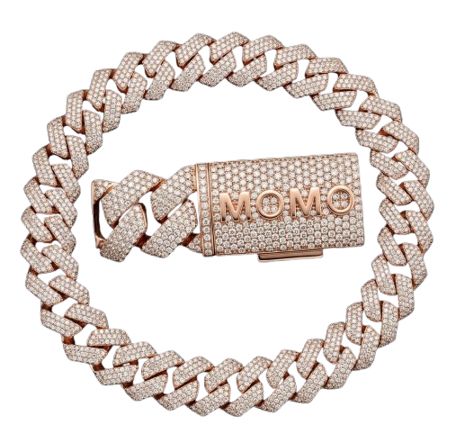 Custom Clasp Pavé Cuban Link - Rose