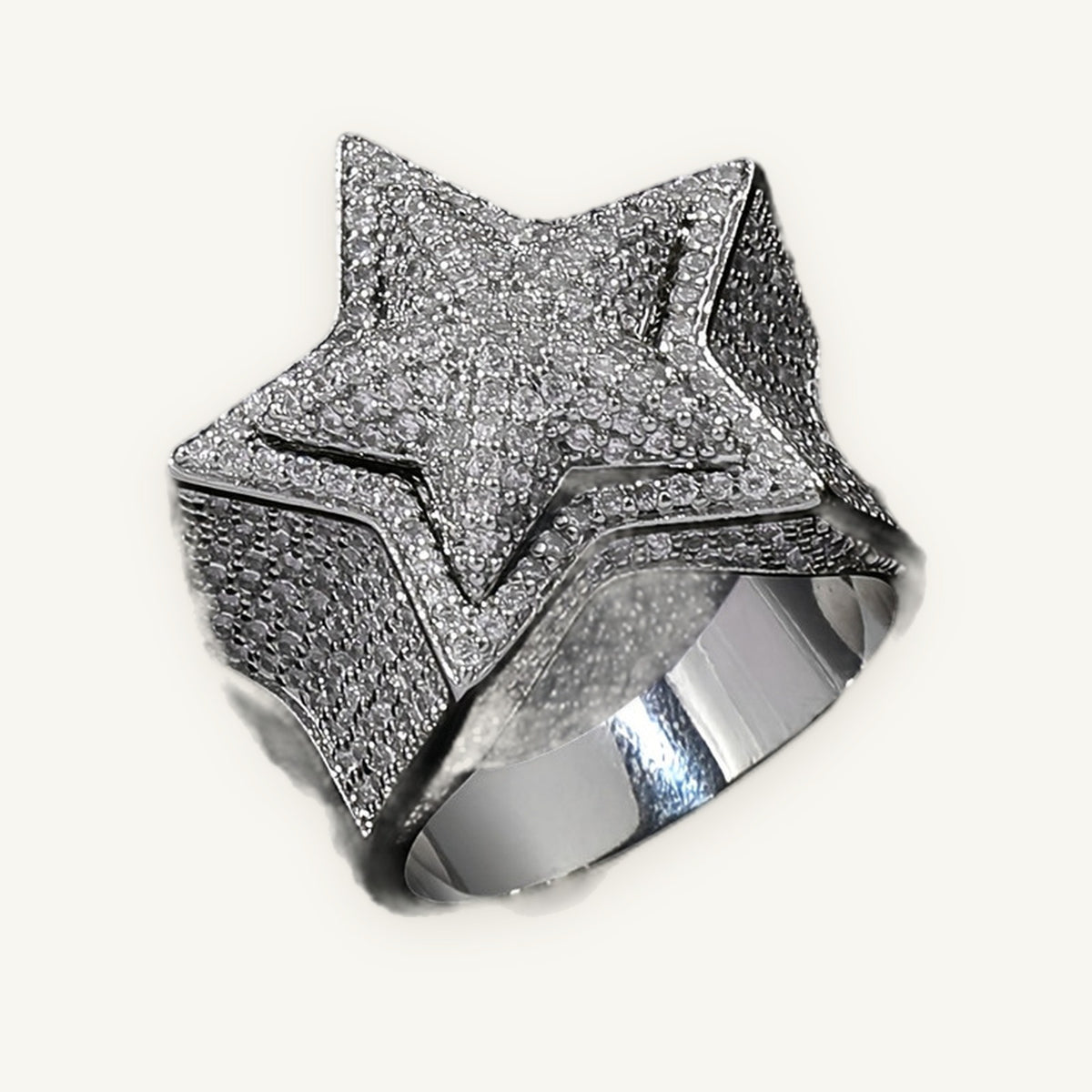 Iced Star Ring in silver tone, OMBI ASTRO 01