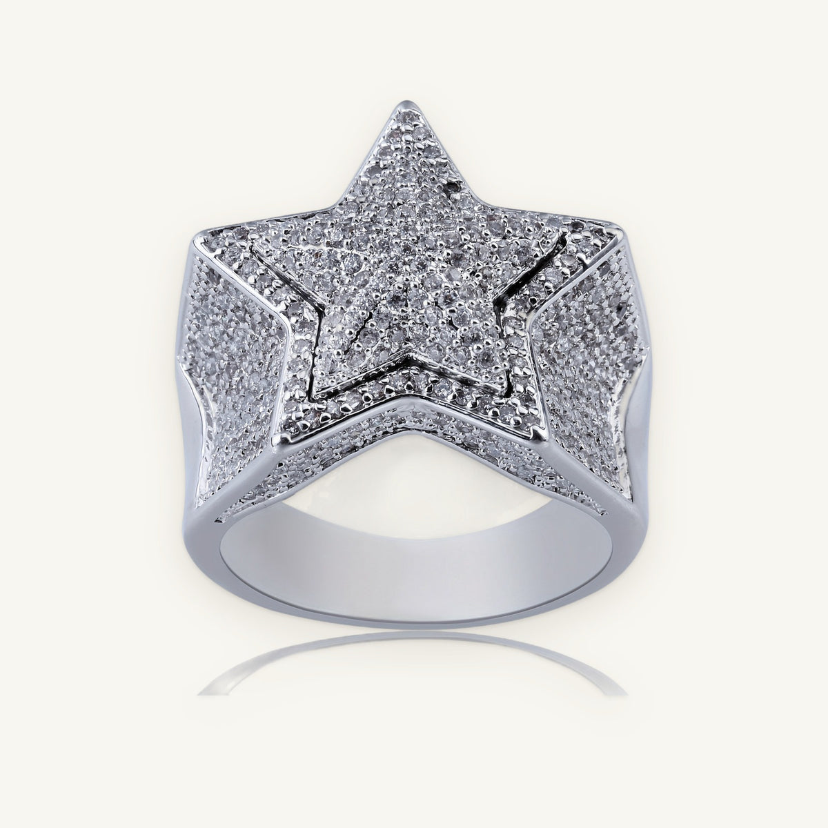 Iced Star Ring in silver tone, OMBI ASTRO 01