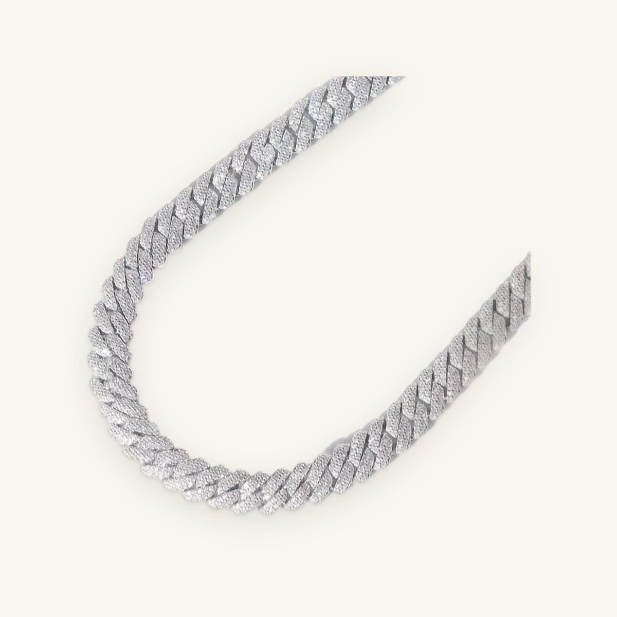 Thin Iced Cuban Bracelet in silver tone, OMBI LINK 01