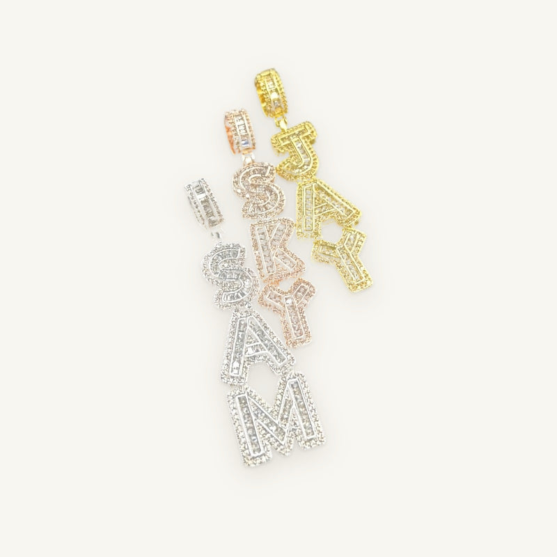 Custom Vertical Letters in silver, gold and rose-gold tone, OMBI TOWER 01