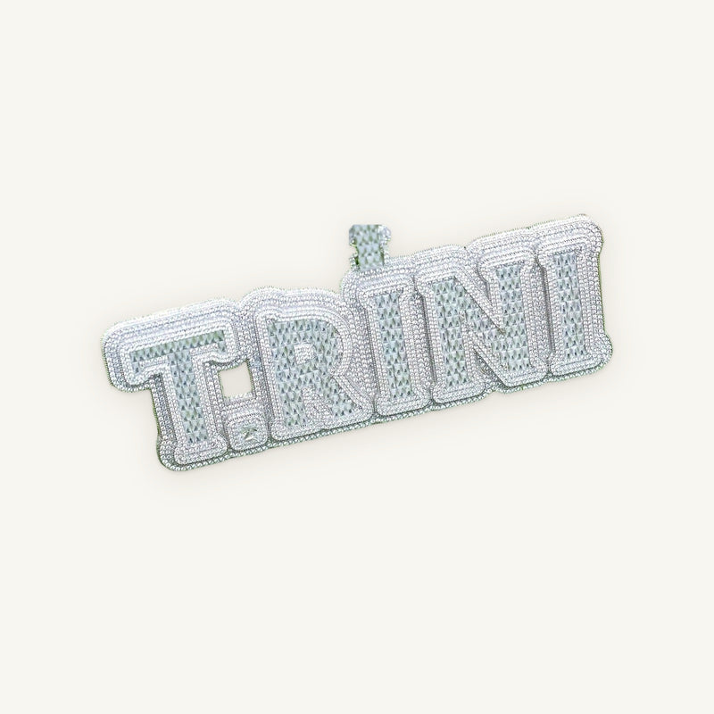 BLOCK 01 Custom Oversized Letters, silver tone, iced