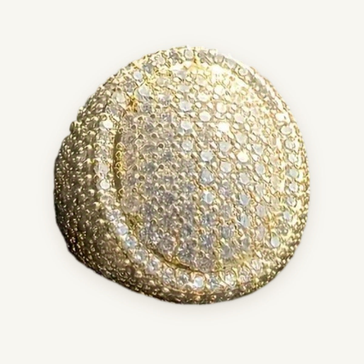 HALO 01 Pavé Dome Ring, gold tone, iced