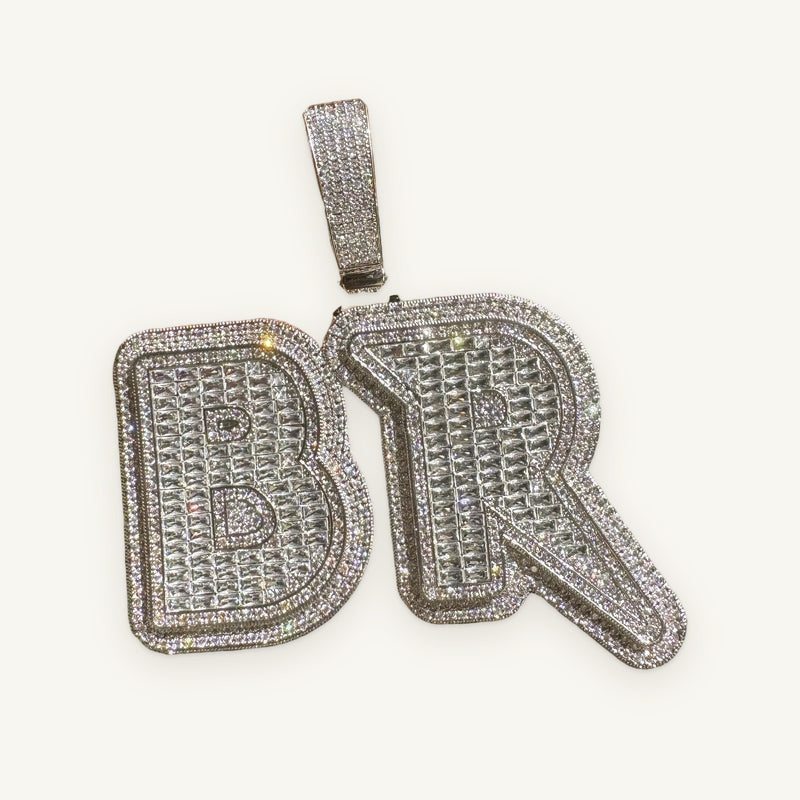 SCREAM 01 Custom Block Letters, silver tone, iced