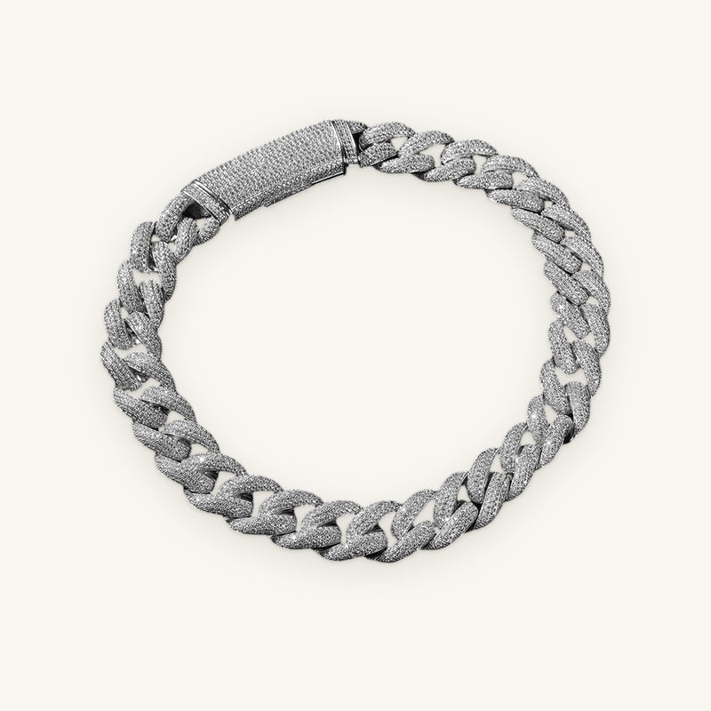 FROST 01 iced Cuban chain, silver tone
