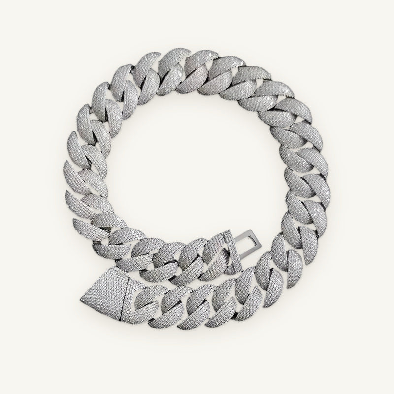 TITAN 04 24mm Bubble Cuban, silver tone, iced