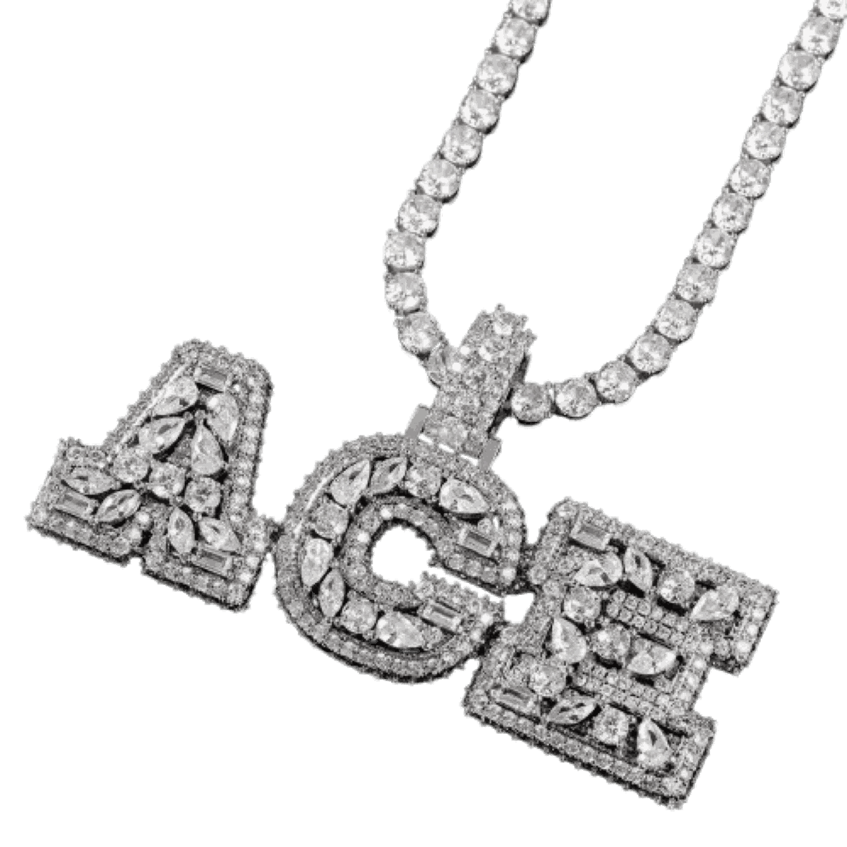 Custom silver and rose finish letter pendant