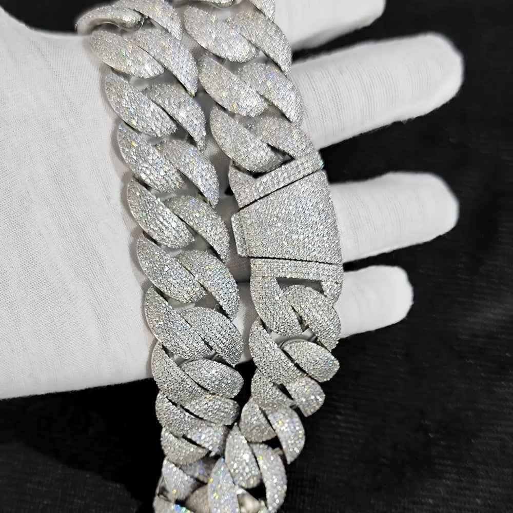 TITAN 04 24mm Bubble Cuban, silver tone, iced