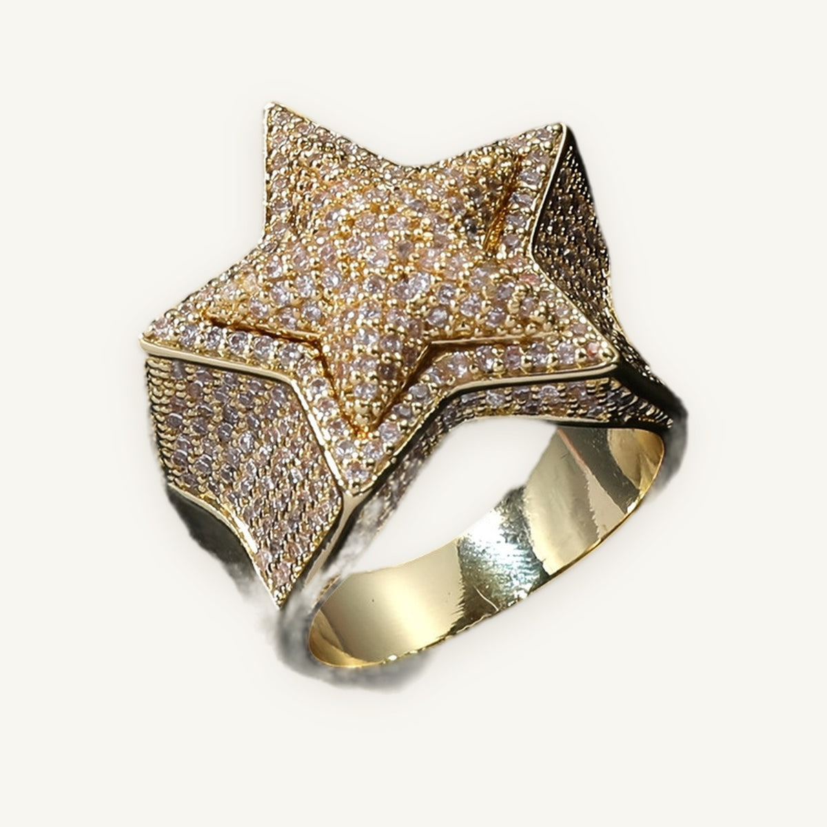 Iced Star Ring in gold tone, OMBI ASTRO 01