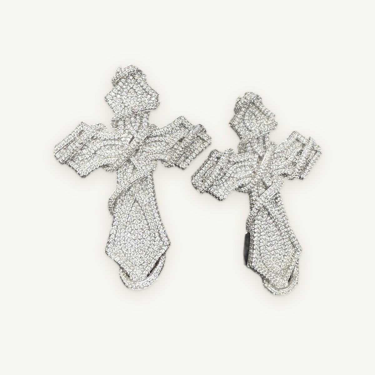 Iced Cross Pendant in silver tone, OMBI CRUX02