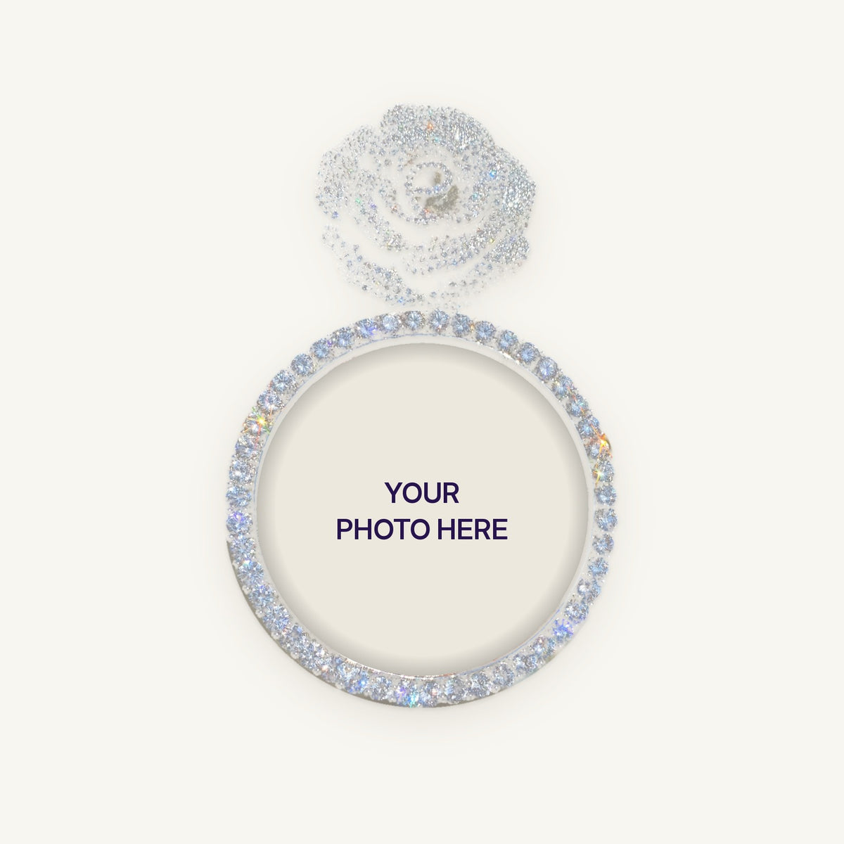 Custom Photo Pendant in silver tone, OMBI FRAME 01