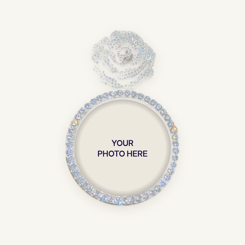 Custom Photo Pendant in silver tone, OMBI FRAME 01