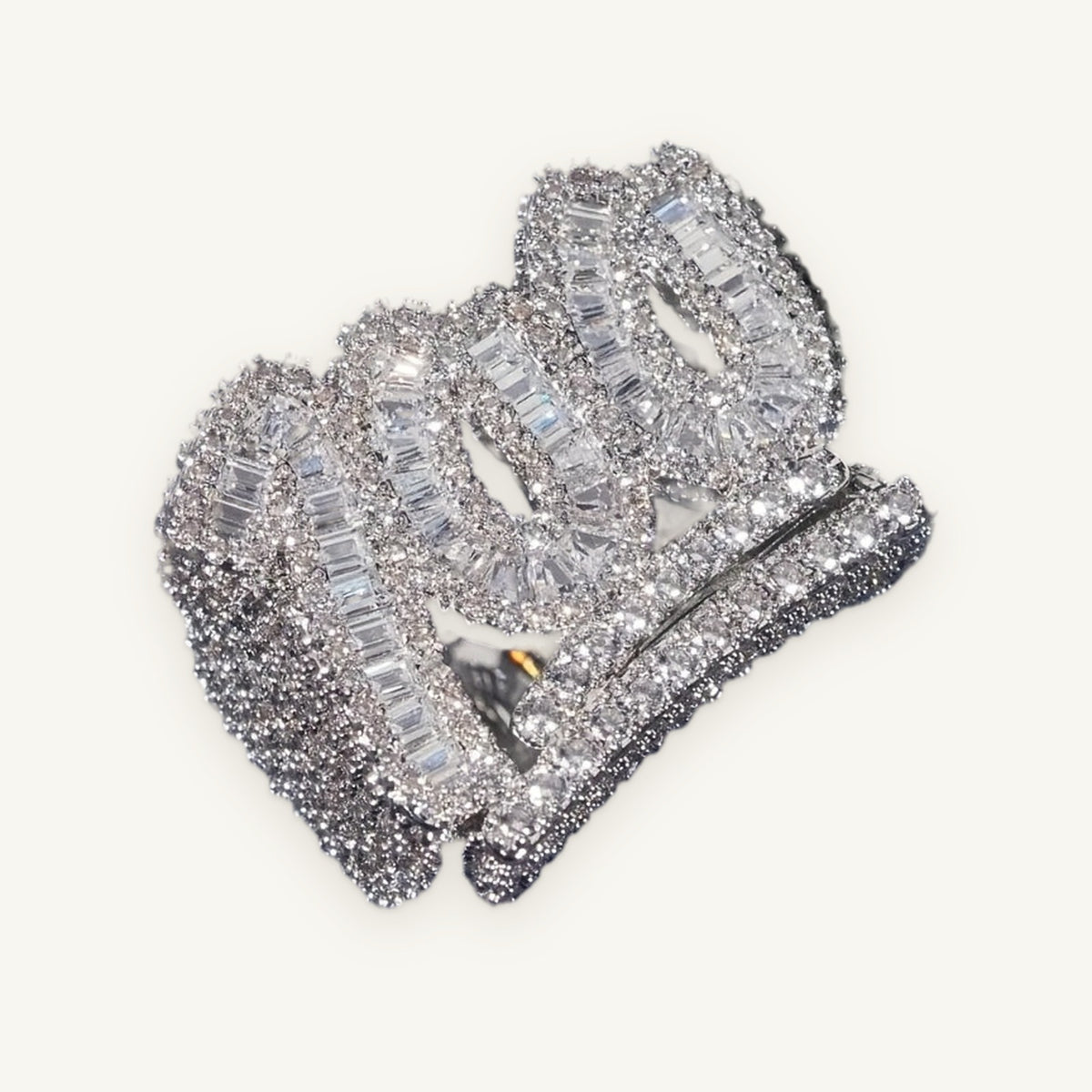 Iced 100 Ring in silver tone, OMBI HUNDRED 01