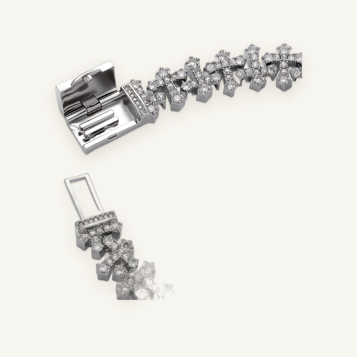 Cross Link Bracelet in silver tone, OMBI LATTICE 01