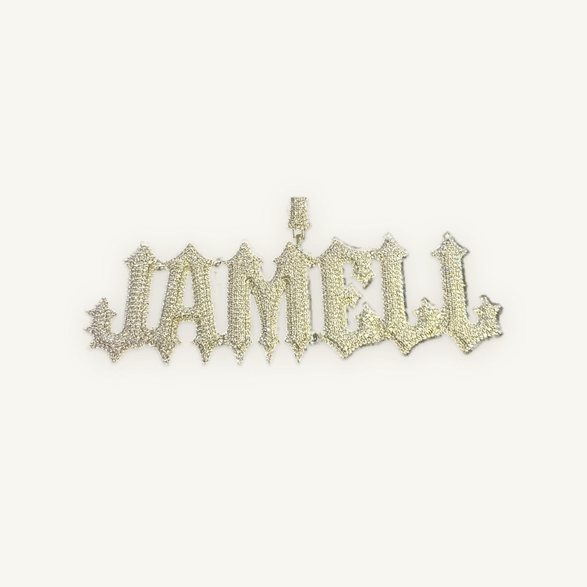 Custom Iced Letters in silver tone, OMBI RUSH 01