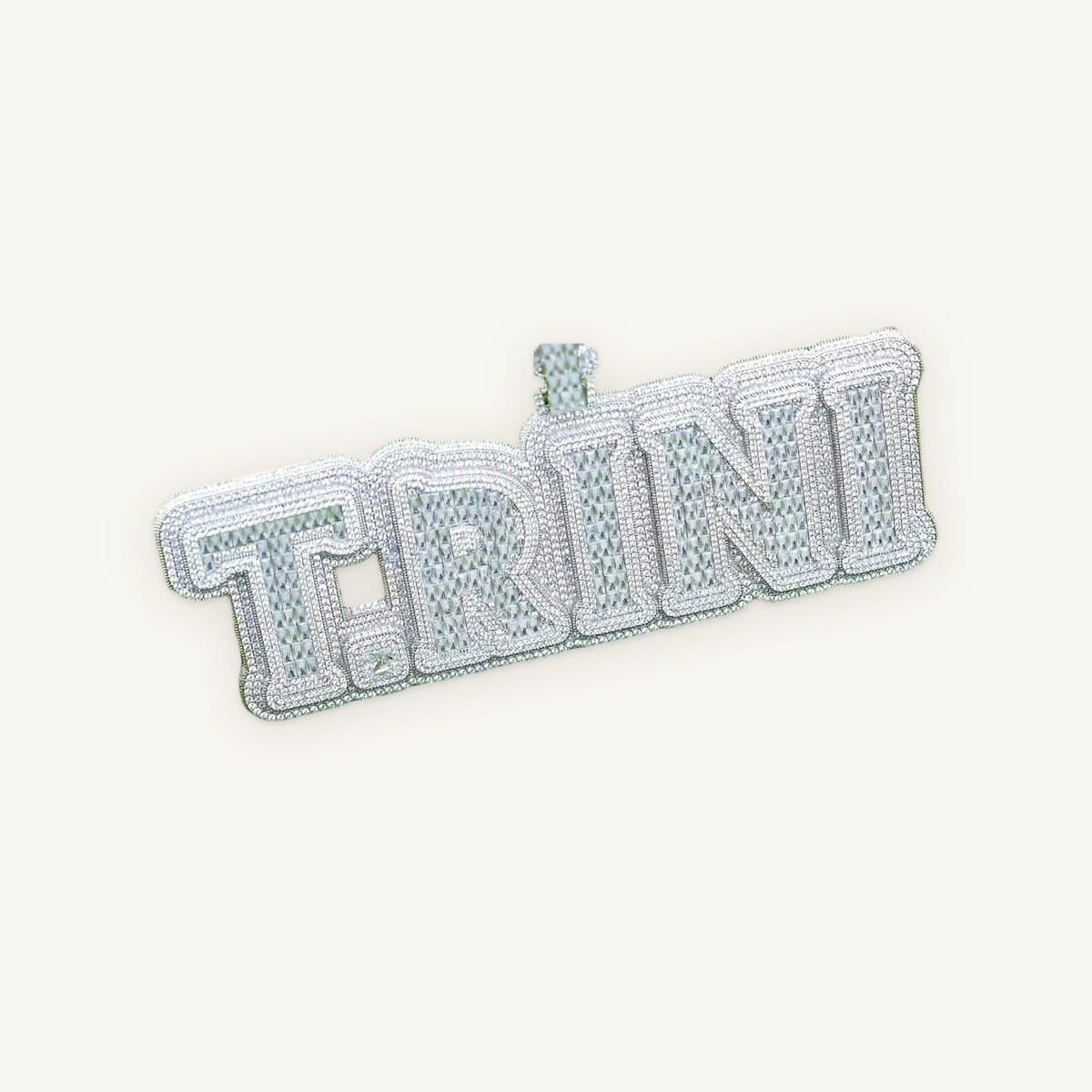 BLOCK 01 Custom Oversized Letters, silver tone, iced