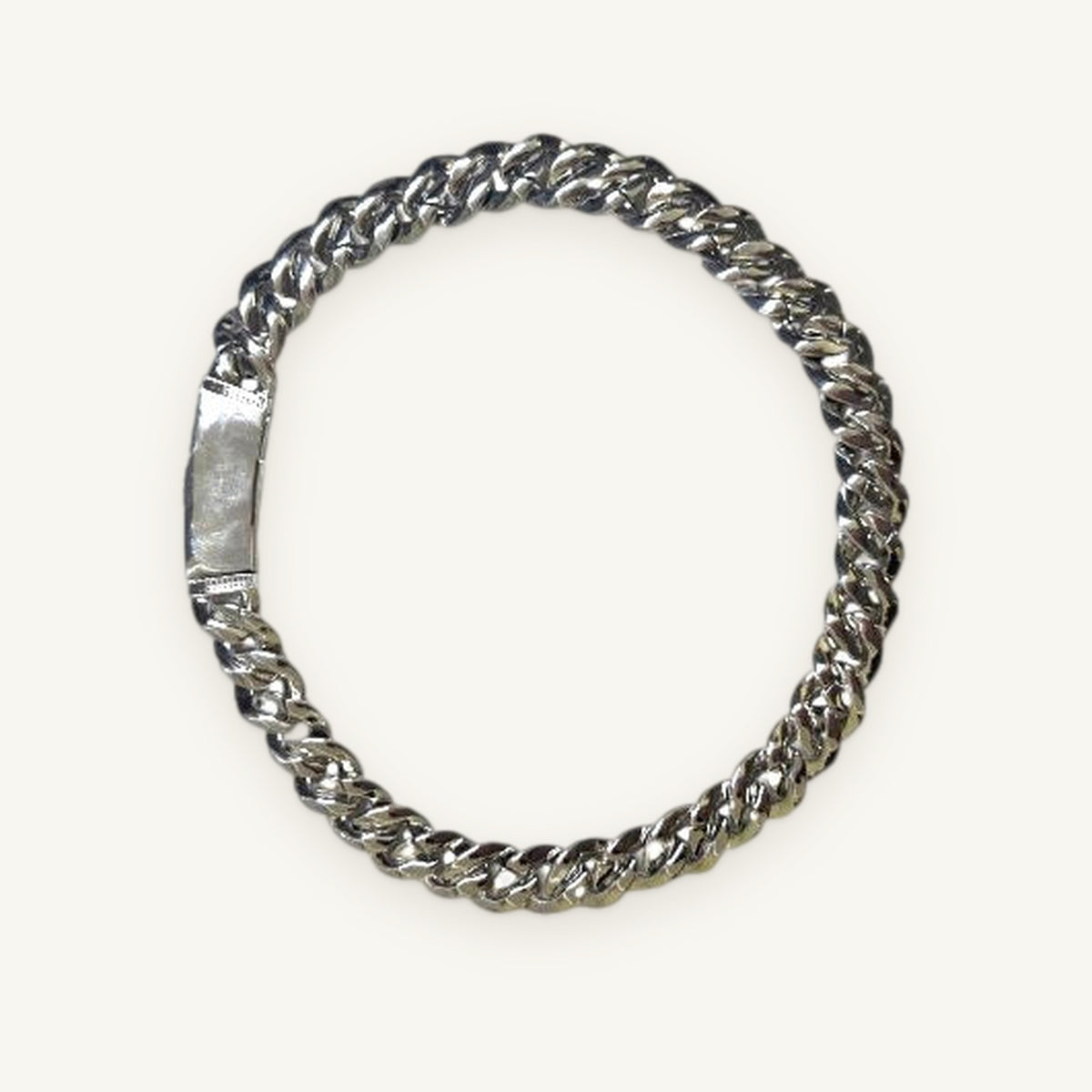 FROST 01 Iced Cuban Link Chain (clasp detail), silver tone