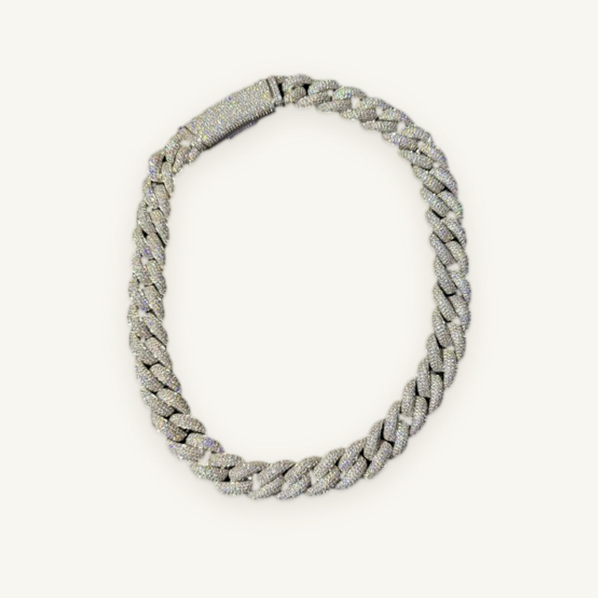 FROST 01 Iced Cuban Link Chain, silver tone