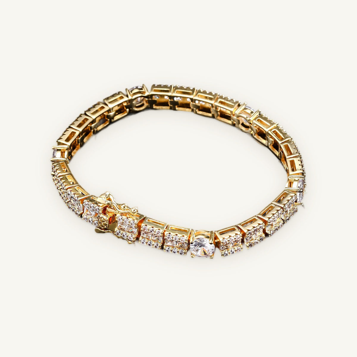 6mm Cluster Tennis Bracelet in gold tone, OMBI ICICLE 02