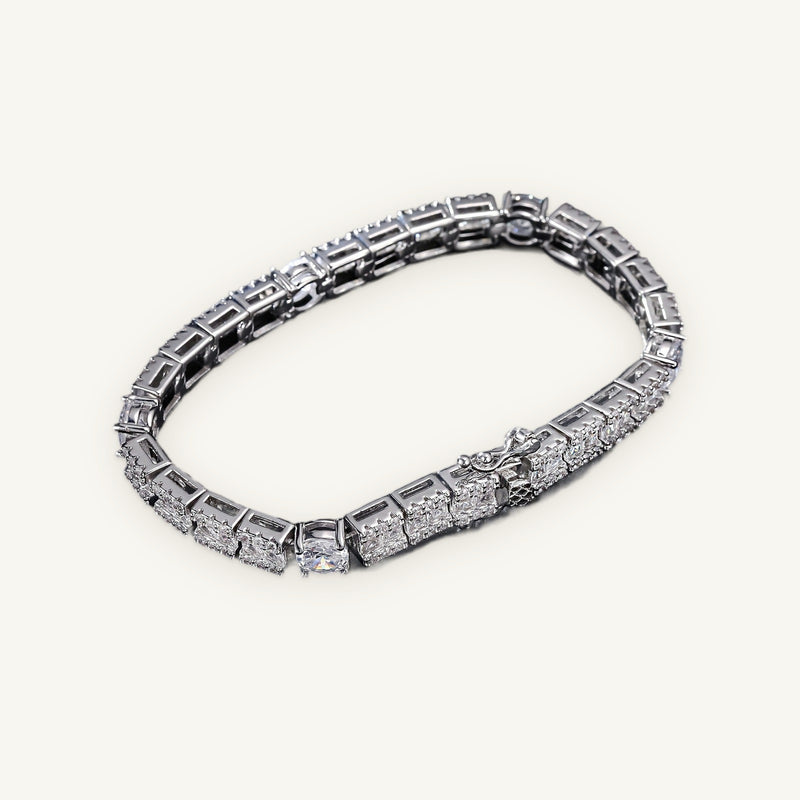 6mm Cluster Tennis Bracelet in silver tone, OMBI ICICLE 02