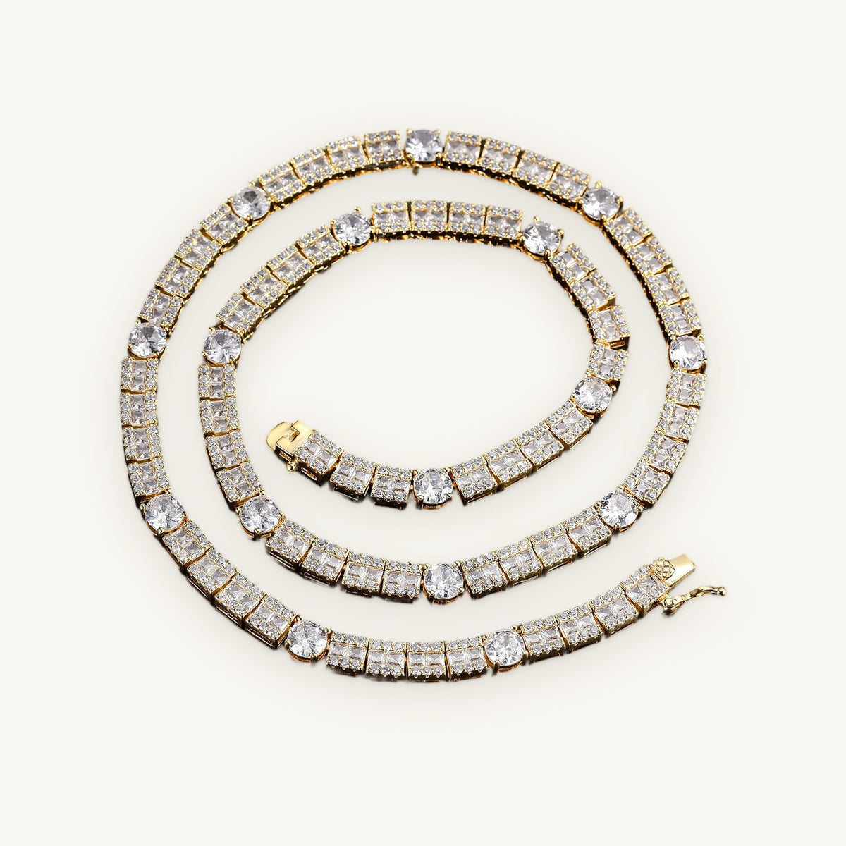 6mm Cluster Tennis Chain in gold tone, OMBI ICICLE 02