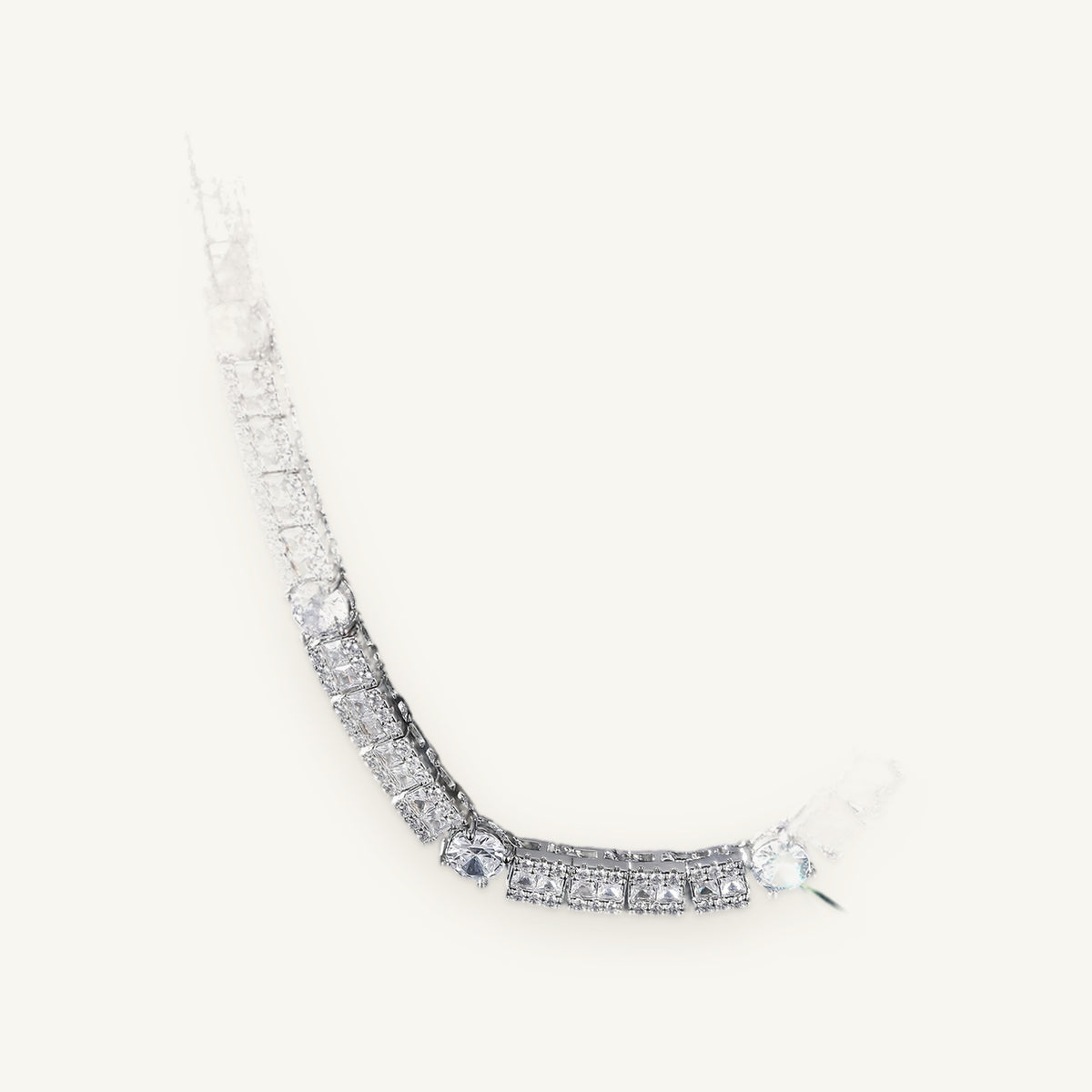 6mm Cluster Tennis Chain in silver tone, OMBI ICICLE 02