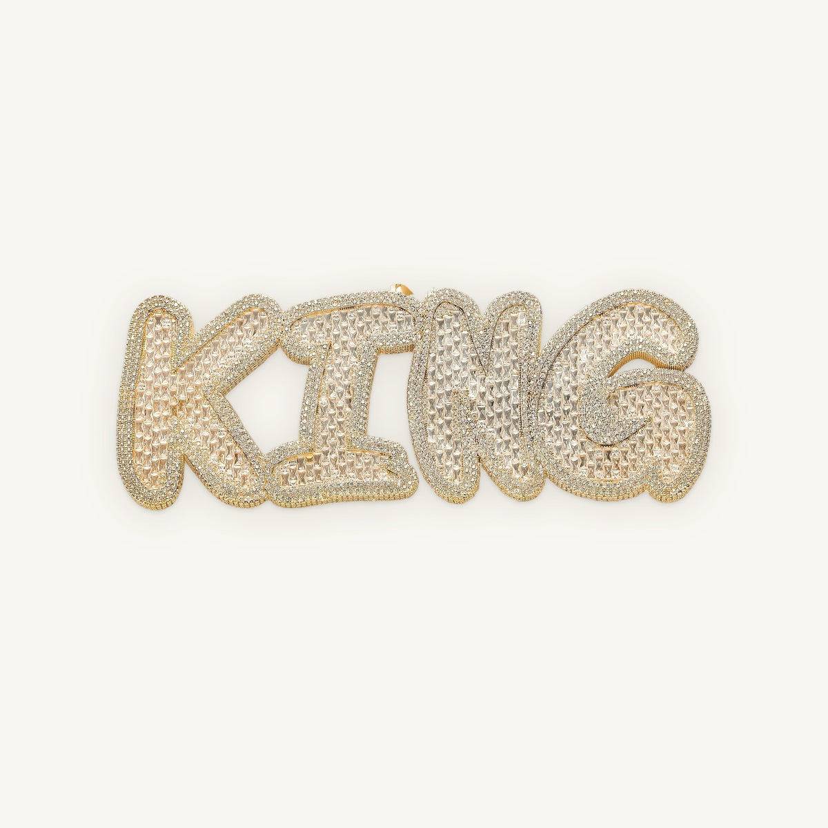 INITIAL 01 Oversized Bubble Initials, gold tone, iced