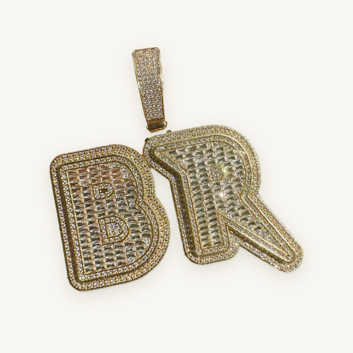 SCREAM 01 Custom Block Letters, gold tone, iced