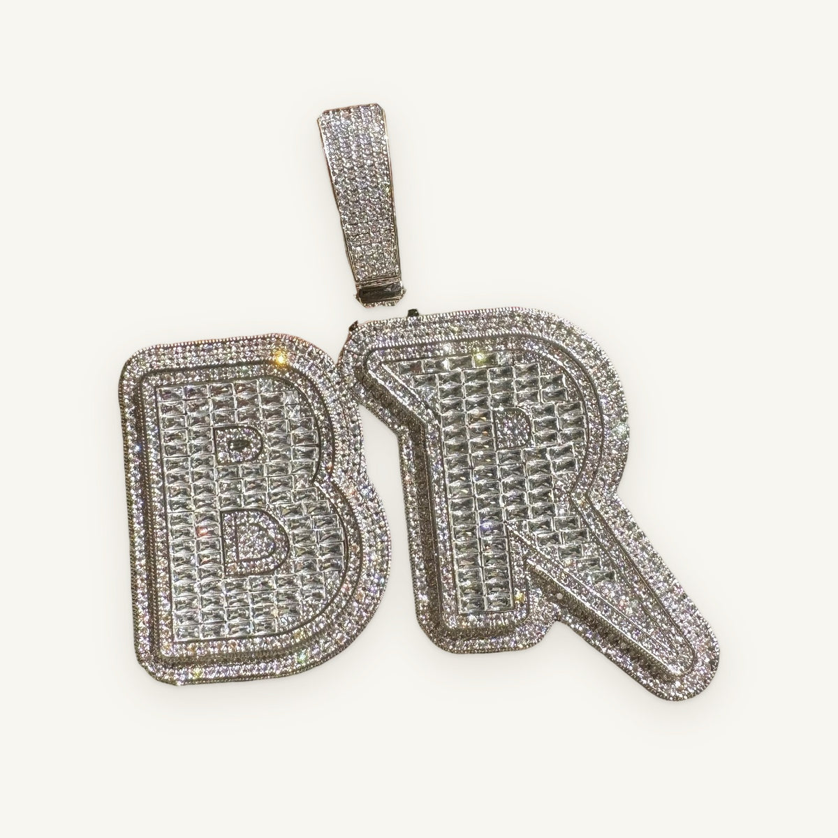 SCREAM 01 Custom Block Letters, silver tone, iced