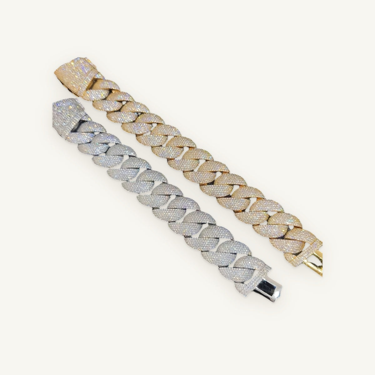 TITAN 01 24mm Cuban Bracelet, gold tone, iced