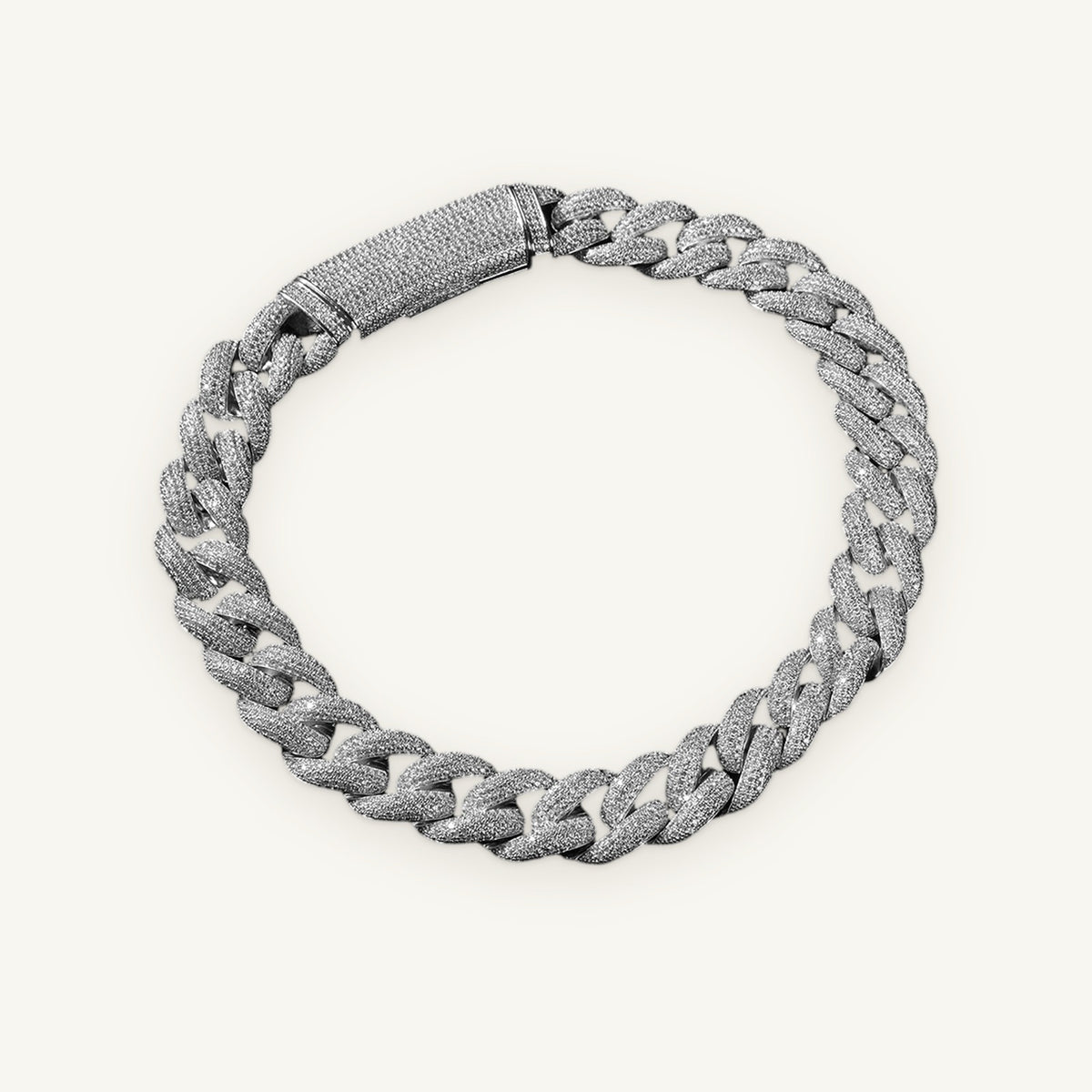 FROST 01 iced Cuban chain, silver tone