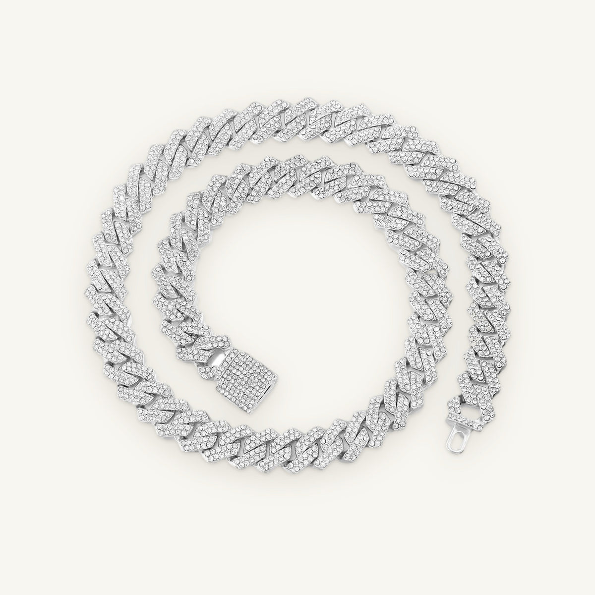 TITAN 03 20mm Miami Cuban, silver tone, iced