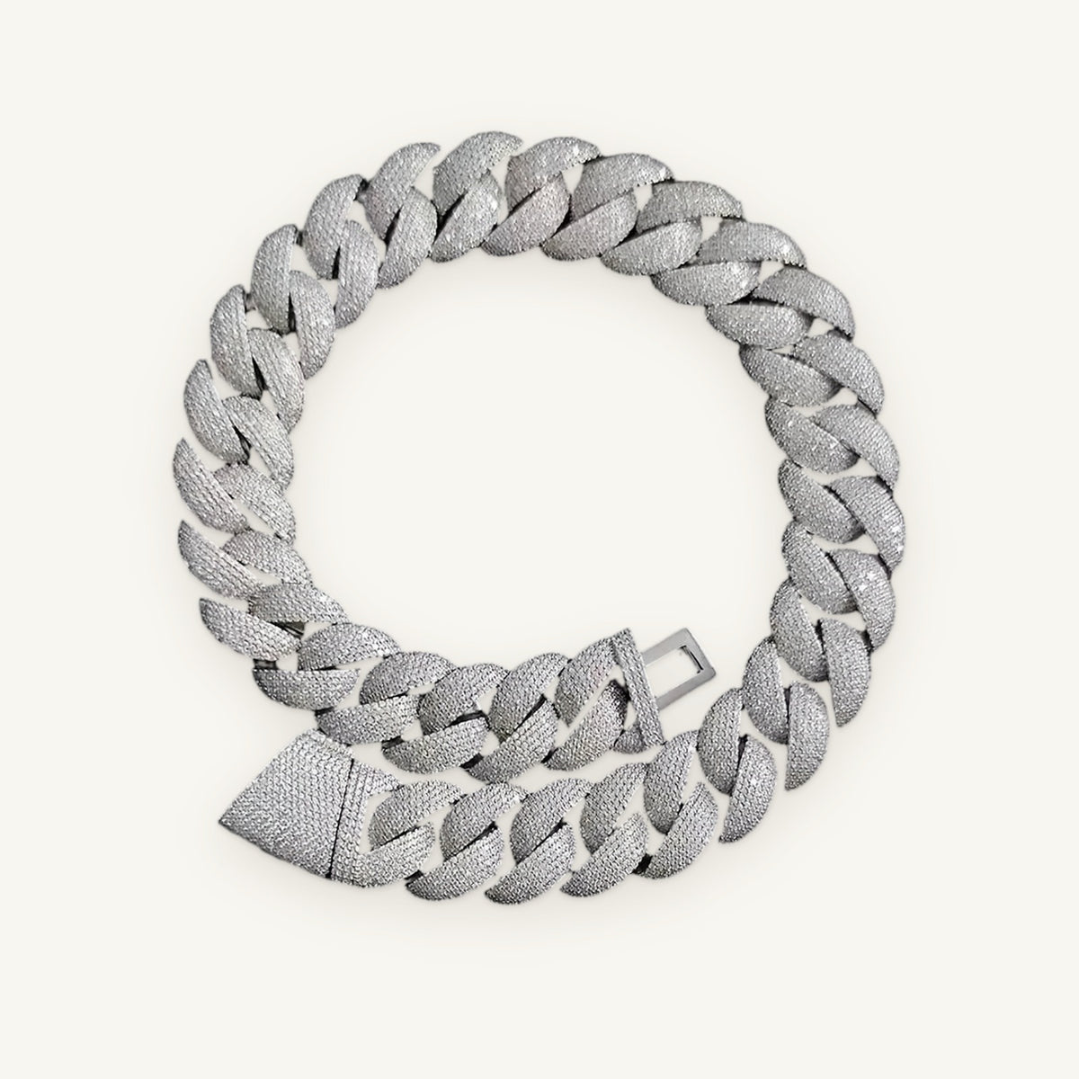 TITAN 04 24mm Bubble Cuban, silver tone, iced