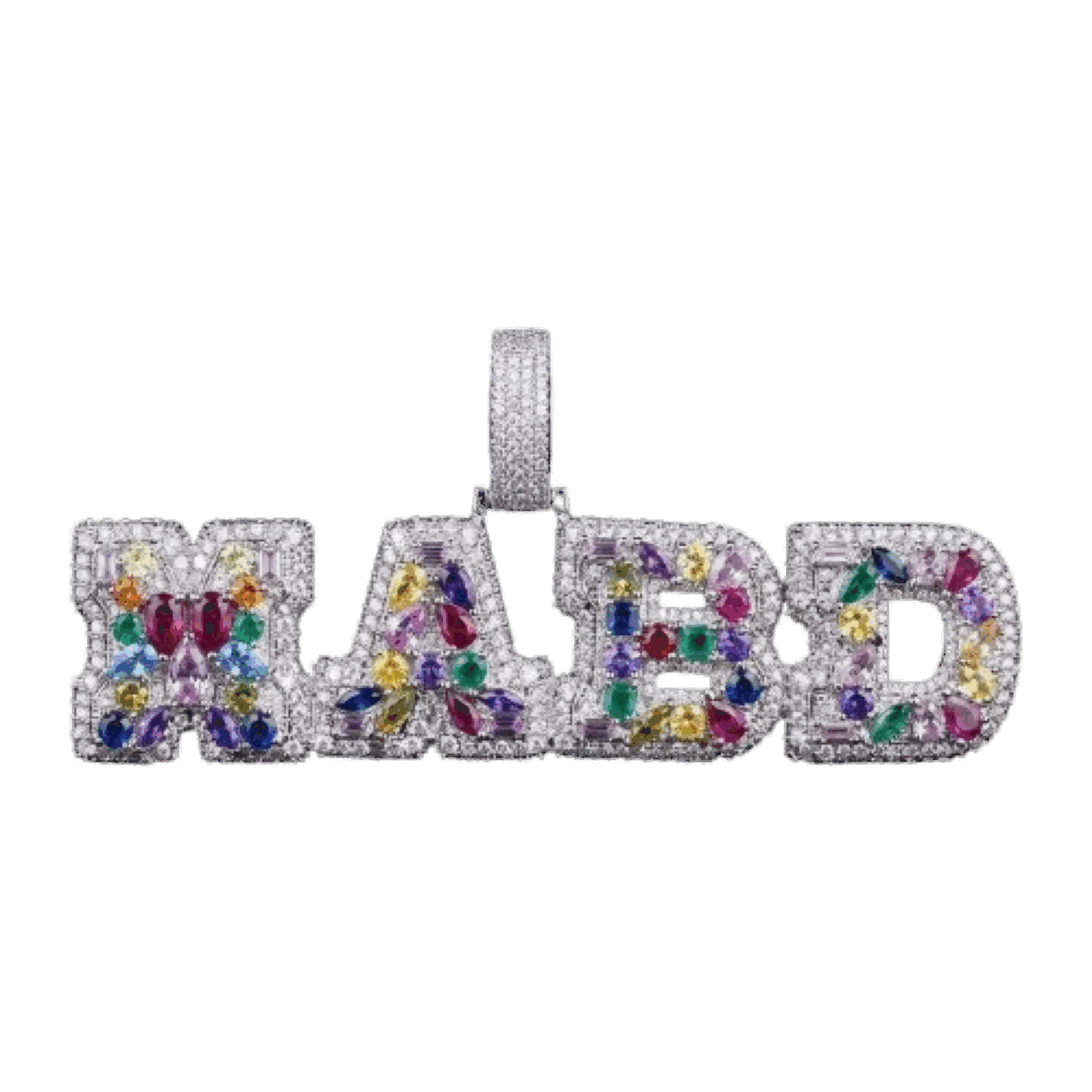 Custom multicolour letter pendant