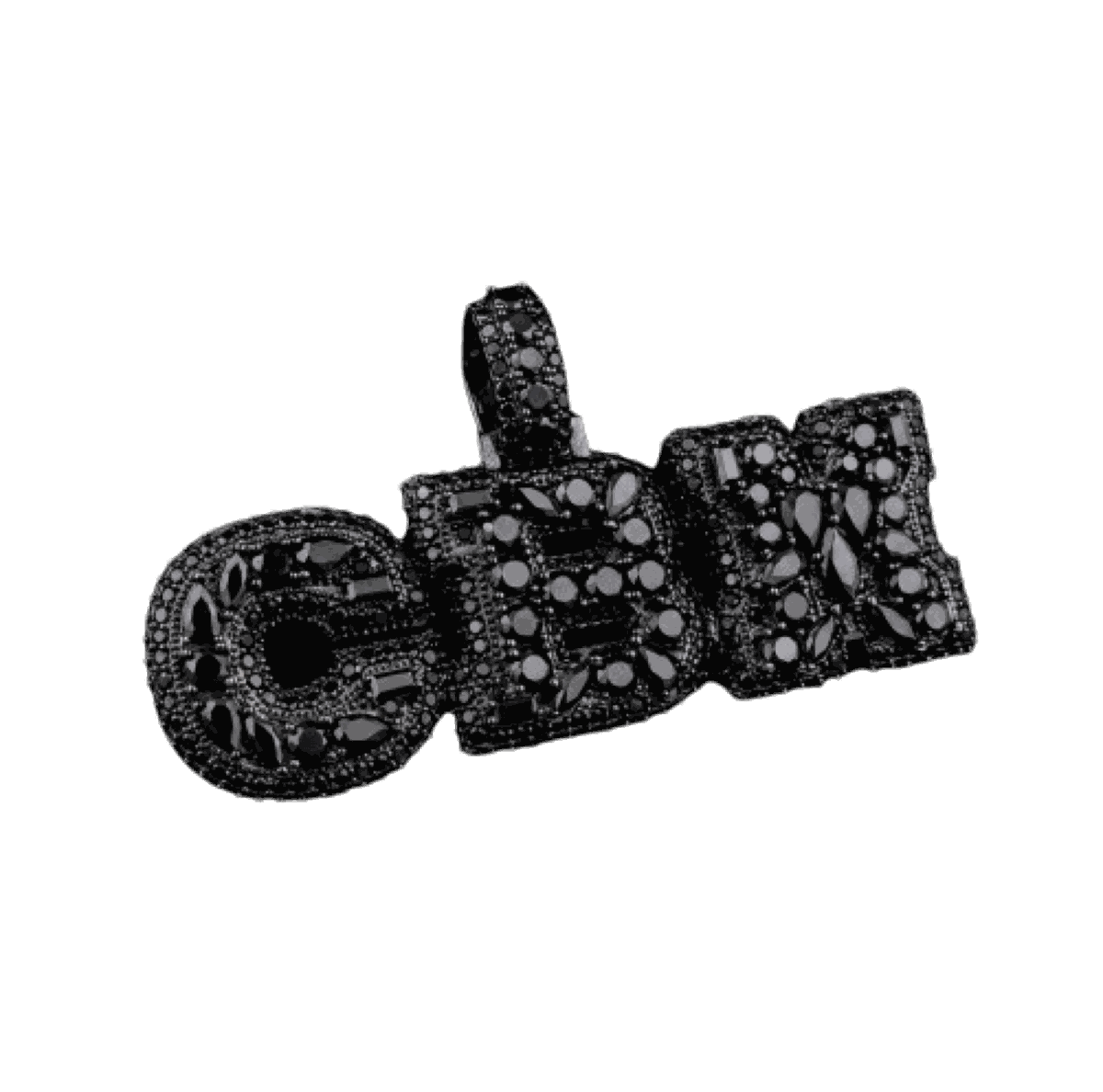 Custom black letter pendant